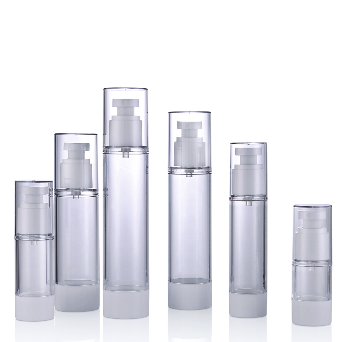 80ml 100ml a vácuo névoa sem ar s15ml 30ml 50ml 80ml 100ml 120ml Bomba de oração transparente PETG garrafa para creme para a pele L02
