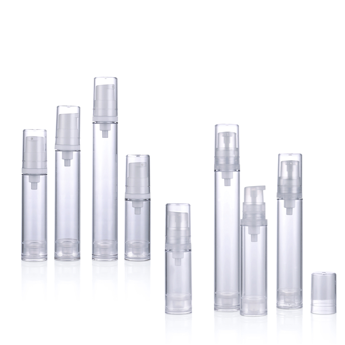 5ml 10ml 12ml 15ml cilindro pp transparente a ar sem ar -tomada garrafa de névoa cosmética de spray garraques de vácuo L12