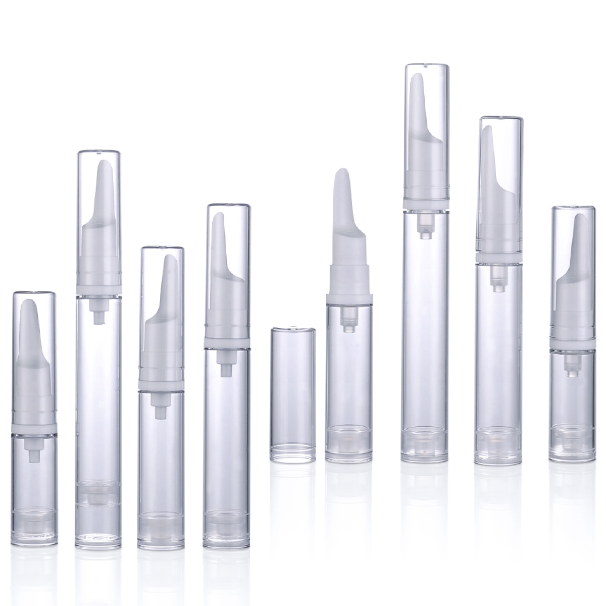 5ml 10ml 12ml 15ml Cilindro branco/transparente Tubo de tubo de bomba sem ar Bottle Bottle sem ar creme para olhos Y01