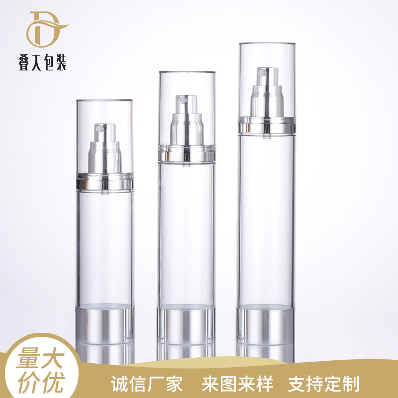 80/100/120ml como garrafa de plástico cosmético Transparente Isolation Foundation Foundation Bottle Vacuum Bottle